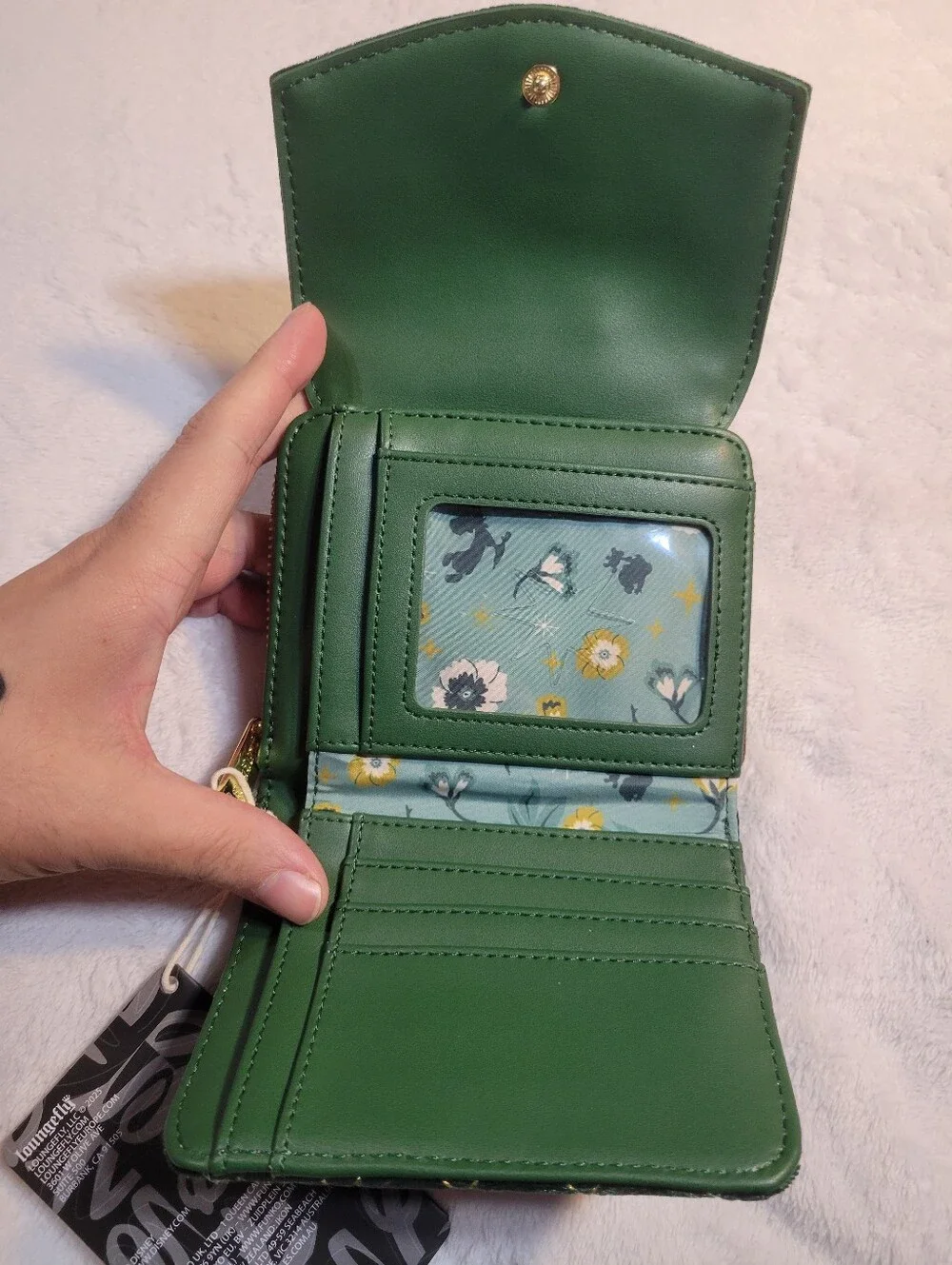 Peter Pan Tinkerbell Loungefly Exclusive Quilted Green Mini Backpack And Wallet